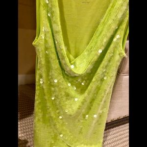 INC - lime green sequin tank- 2 Die 4!!!!